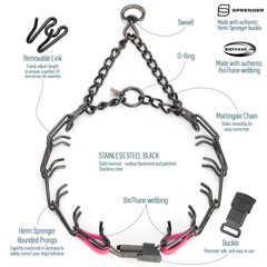 Herm Sprenger Black 23in x 3.2mm(neck size up to19-20in), Passionfruit Pink