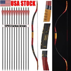 Archery Traditional Recurve Bow 15-50lb Mongolian Horse Bow Hunting Arrow Target