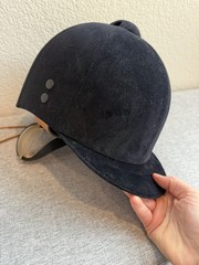 Wembley English Riding Helmet A 10 Black Velveteen Equestrian