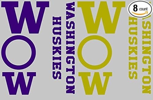 Washington Huskies Cornhole Set of 6 Vinyl Cornhole Boards Free Window Decals