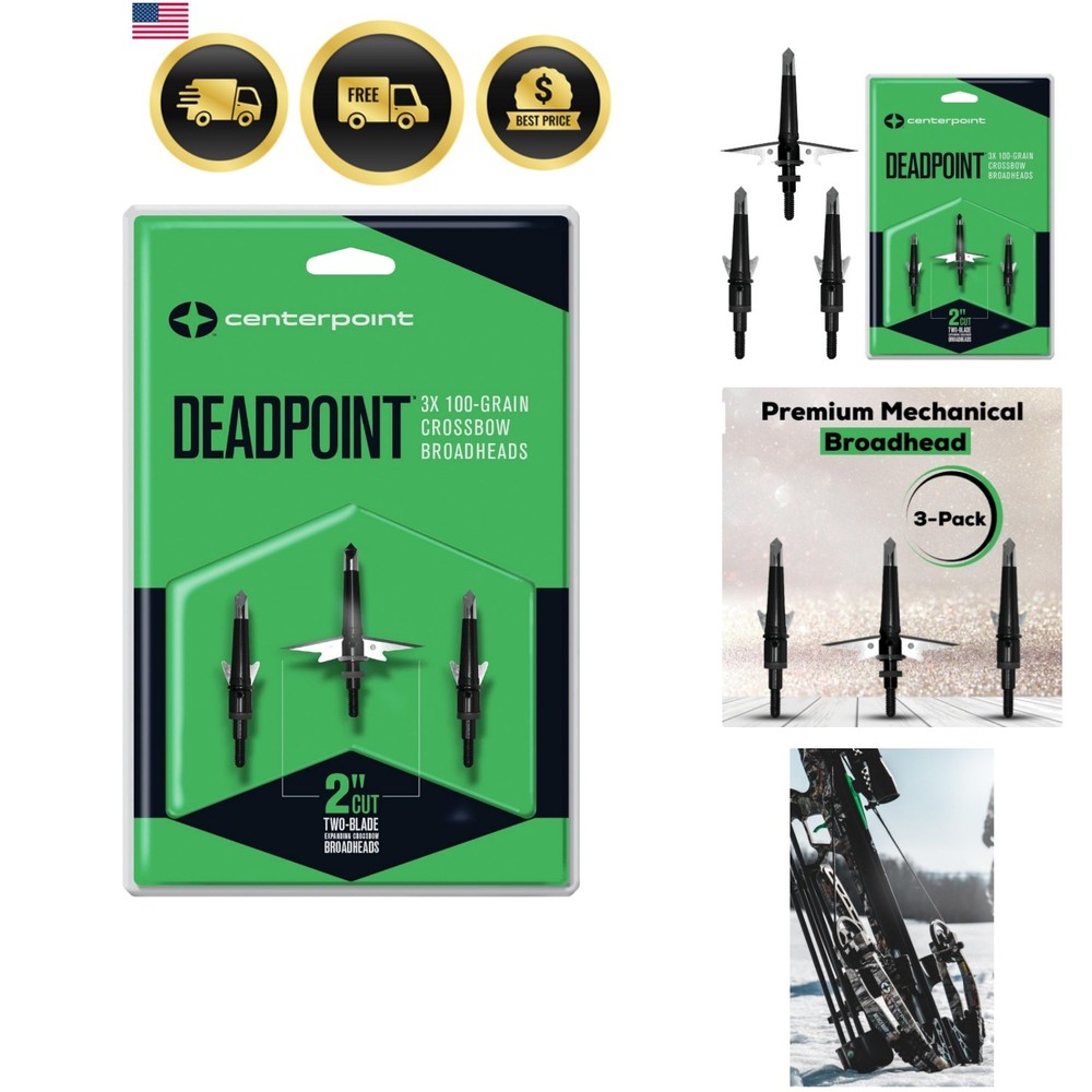 Mechanical Broadheads Crossbow Broadheads Hunting Arrowheads Large Cut 3pcs