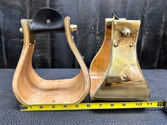 Brass Bell Stirrups 3″, 4″, 5″ / Ranch Saddle / Roping
