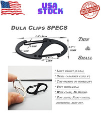 Small Carabiner Clips 1.6 Inch(41Mm) Metal Double Sided Spring Gate Snap Hooks K