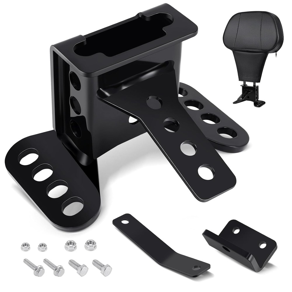 Motorcycle Adjustable Backrest Mounting Hardware Kit Rider Driver Support