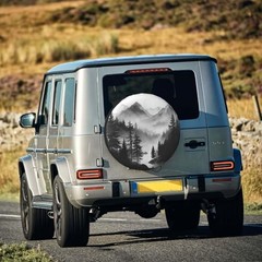 Mountain Lake Tree Landscape Spare Tire Cover Weatherproof Universal Wheel