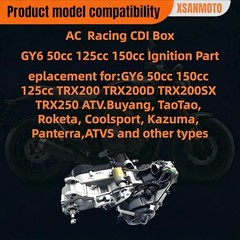 AC Racing CDI Box, 6 Pins No Rev Limit Ignition Unit for GY6 50cc 125cc 150cc