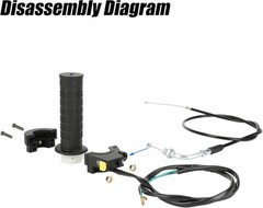 Throttle Cable Twist Grip Assembly for 49cc-100cc Gas Motorized Bikes