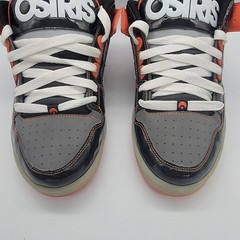 RARE Vintage Osiris NYC 83 Low Shoes Men’s 12 Black Orange Patent Y2K Chunky NEW