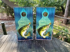 FADEPROOF Cornhole Board Wraps Laminated / Bass Fishing /