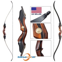 60″ Hunting Archery Takedown Recurve Bow 30-50lb Arrows Wooden Traditional Bow