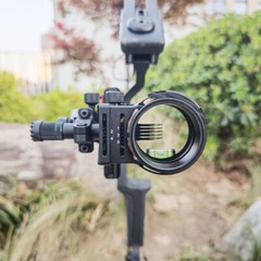 Compound Bow Sight 5Pin 0.019″ Archery 4X 6X 8X Lens Carbon Rod Adjustable RH LH