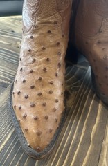 Tony Lama Ostrich Leather Peanut Brittle”Cowboy Boots Men’s Size 8 EE