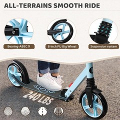 UPGO HBC-Aqua Kick Scooter for Teens, Kids & Adults, Max 240 lbs, Foldable,