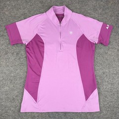 Ariat Tek Cambia Jersey 1/4 Zip Polyester Stretch Pink Womens Medium M *