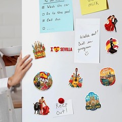 100 PCS Spain Travel Stickers Pack, España Vinyl Waterproof Stickers of Madrid