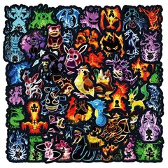 60PCS Neon Pokemon Stickers Waterproof Vinyl Laptop Water Bottle Skateboard Deca