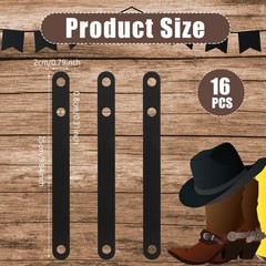 16 Pcs Black Rubber Spur Keeper Heel Straps Adjustable Single Ply Boot Straps…
