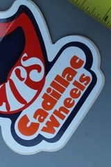 Cadillac Wheels Hot Lips Sexy Red White 70’s Z1A Vintage Skateboarding STICKER