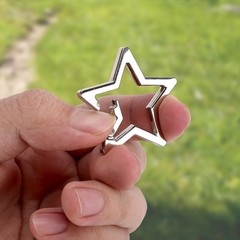 Star Shaped Carabiner, Carabiner Clip for 1.61×1.61×0.16 inch, silver