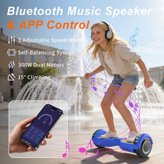 Commugo Hoverboard Electric Bluetooth Speaker LED Self-Balancing Scooter UL 2272