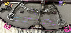 Diamond Archery Atomic Compound Bow Set Black Purple 29lb 19in Case Accessories