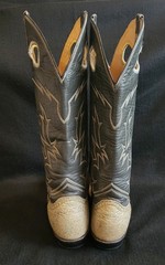 Rare Vintage Tony Lama Grey Bullhide Buckaroo Cowboy Boots-M 8 AA / W 9.5 Narrow