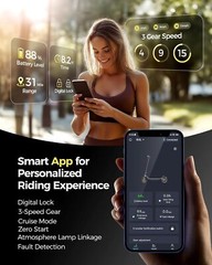 A6L MAX 500W ADULTS ELECTRIC SCOOTER 50KM RANGE URBAN COMMUTE + APP