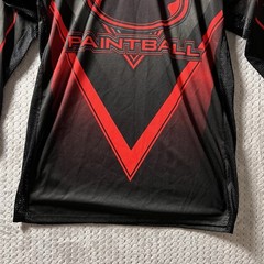 WARPED SPORTZ PAINTBALL JERSEY – ADULT SIZE EXTRA LARGE XL – BLACK /RED – OG