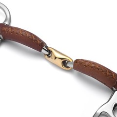 Cavalon Baucher Lozenge Leather Covered Snaffle Bit