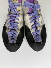 Vintage La Sportiva Rock Climbing Shoes Women’s 41.5 Gray Purple Lace Up Italy