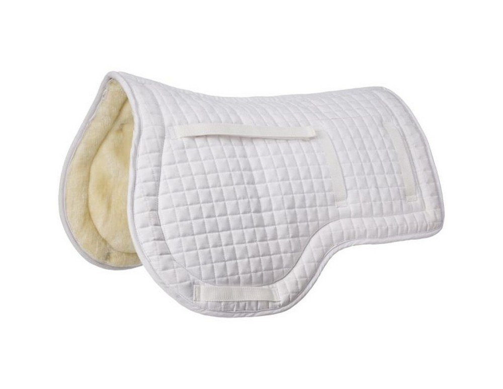 Equitare Saddle Pad Quilted Fleece Lined Number 24 x 19 Beige 30-9982