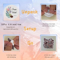 50Pcs Bible Verse Stickers, Inspirational Jesus Sticker, Waterproof, Fade-Resist