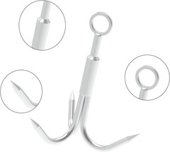 Stainless Steel Outdoor Grappling Hook with 65ft Rope & 3-Claw Climbing Hook