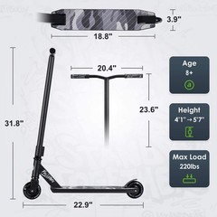 Pro Scooter JB-1 Stunt Scooter for Kids Teens Adults Beginners Black