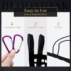 Bloomoak Knotless Slow Feed Hay Net with 4 Carabiner Clips for Horses/Open To…