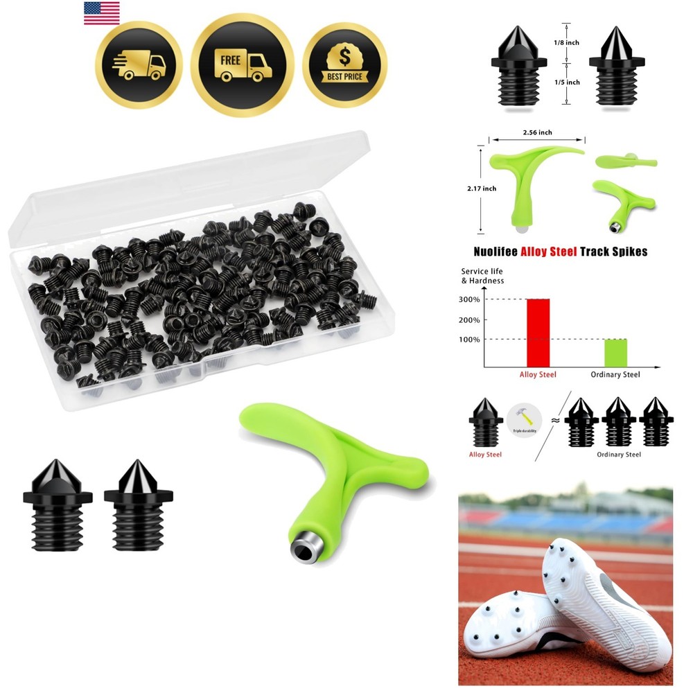 120 Pieces Steel Shoe Spikes Replacements and Spike Wrench for Sports Running…