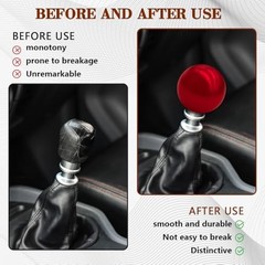 Round Ball Shift Knob, Shifter Knob, Chrome Finish Weighted Gear Shift Red