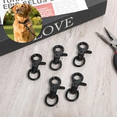 5 PCS Black Heavy Duty Zinc Alloy Swivel Snap Hook Metal Lanyard Clip Craft