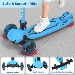 Kids Scooter, Light Up 3 Wheel Kick Scooters for Kids 3-12, Folding Scooters …