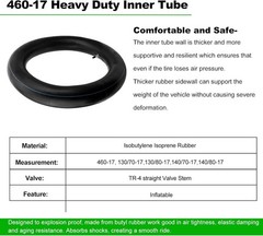 460-17 Inner Tube 130/80-17 Motorcycle Heavy Duty Tire Inner Tube for 130/70-17