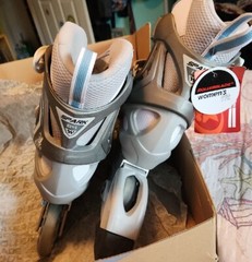 Spark 84 W Rollerblades Size 9 Silver/Blue New With Tags In Box