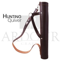 Genuine Cowhide Leather Back Arrow Quiver Traditional Handmade Quiver for Arrows