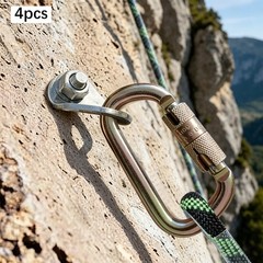 45kn Alloy Steel Auto-lock Main Carabiner, Heavy Duty Rock Climbing Carabiner