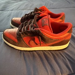 Nike SB Dunk Low Pro Red/Brown Skateboarding Shoes US 11 Medium (D/M)
