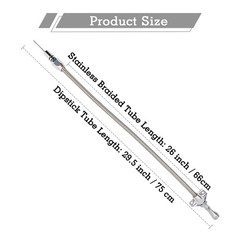 29.5 inch Silver Stainless Transmission Dipstick Tube Fit for GM 4L80E 700R4 4L6
