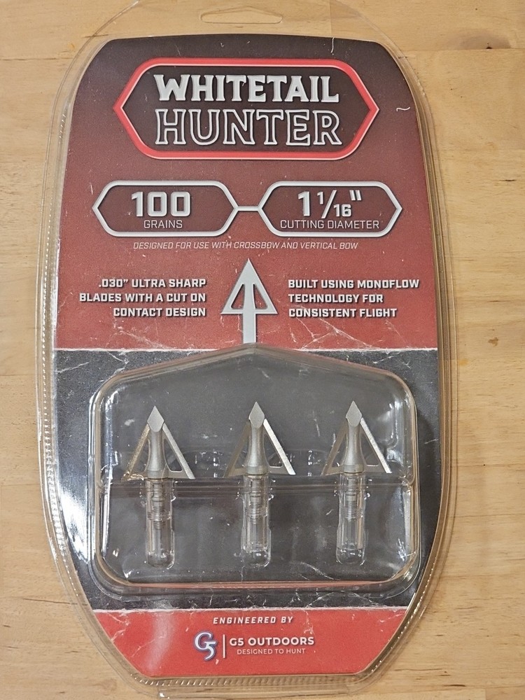 G5 Outdoors Bone Collector 100 Grain 1 1/16″ Cut Fixed Blade Broadhead 3 Pack