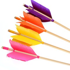32″ Archery Flu-Flu Arrow 8.5mm Traditional Wooden 4 Turkey Feather Longbow Hunt