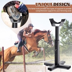 Adjustable Farrier Stand Metal Horse Hoof Trimming Equipment with 5 Heights