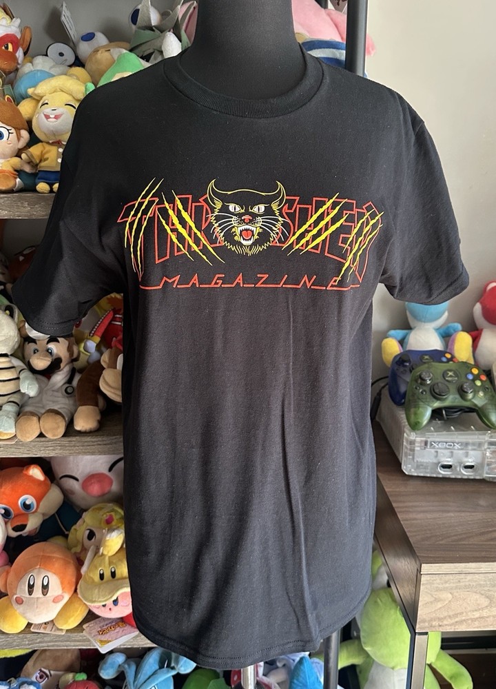 Thrasher Magazine Gato Black Skateboard T-Shirt Men’s Size Medium