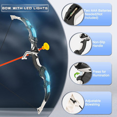 Bow and Arrow Set for Kids, 2-Pack LED Light up Archery Set with 20 Suction Cup